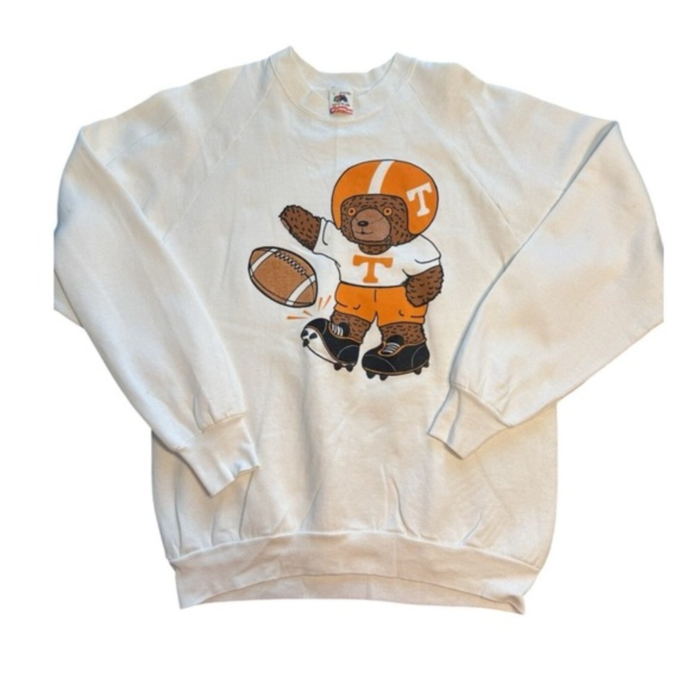 Vintage 80s Tennessee Vols Football Bear Crewneck Made USA L‎